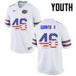 Youth Florida Gators #46 Harry Gornto V NCAA Nike White USA Flag Fashion Authentic Stitched College Football Jersey VHB7862YB